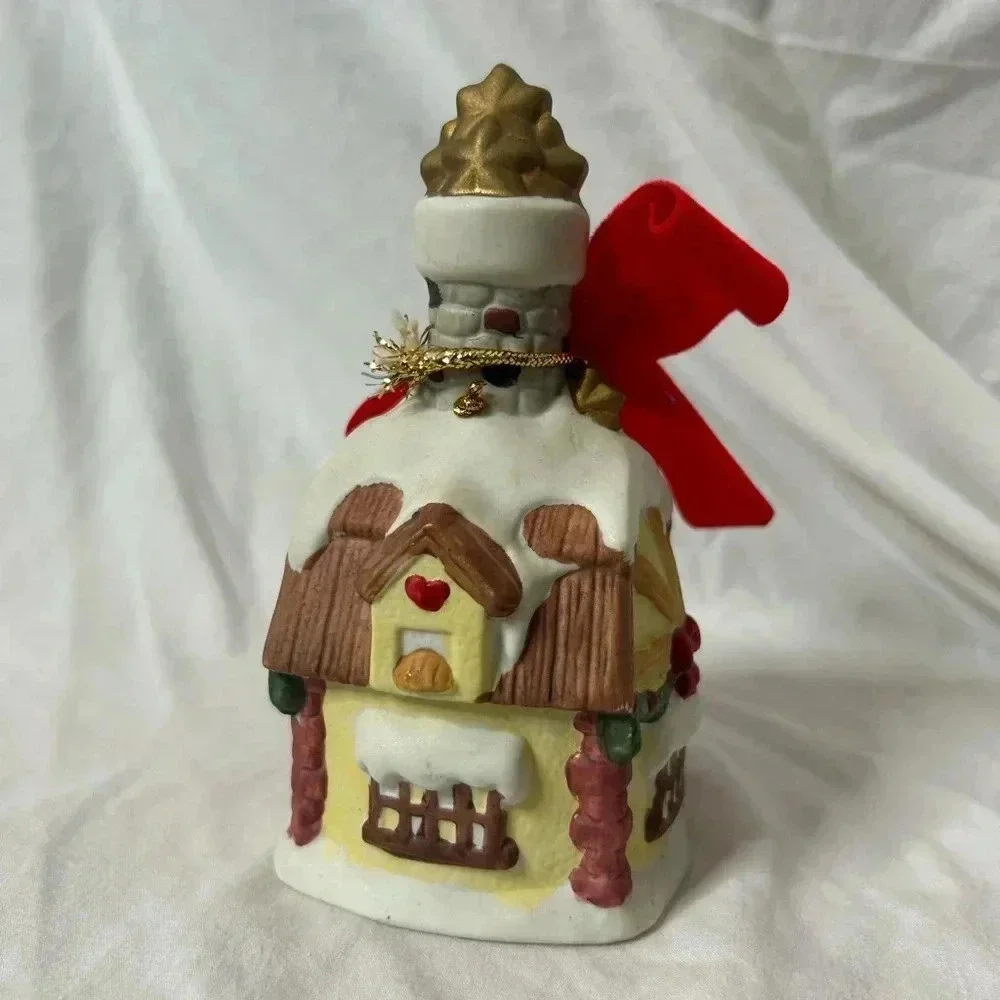 Christmas Hand painted Porcelain House dinner‎ bell